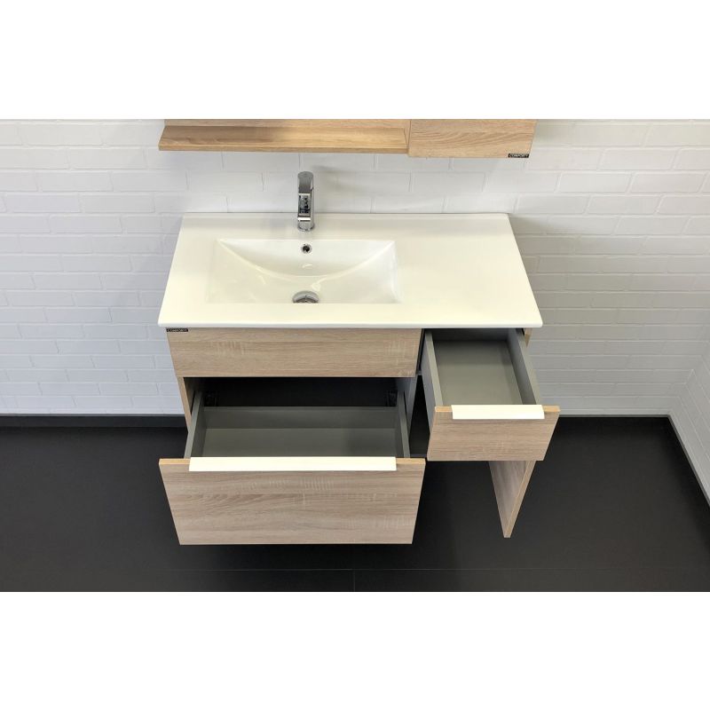 Тумба с раковиной Comforty Варна-90 00-00009919 дуб сонома с раковиной Comforty 9090EL