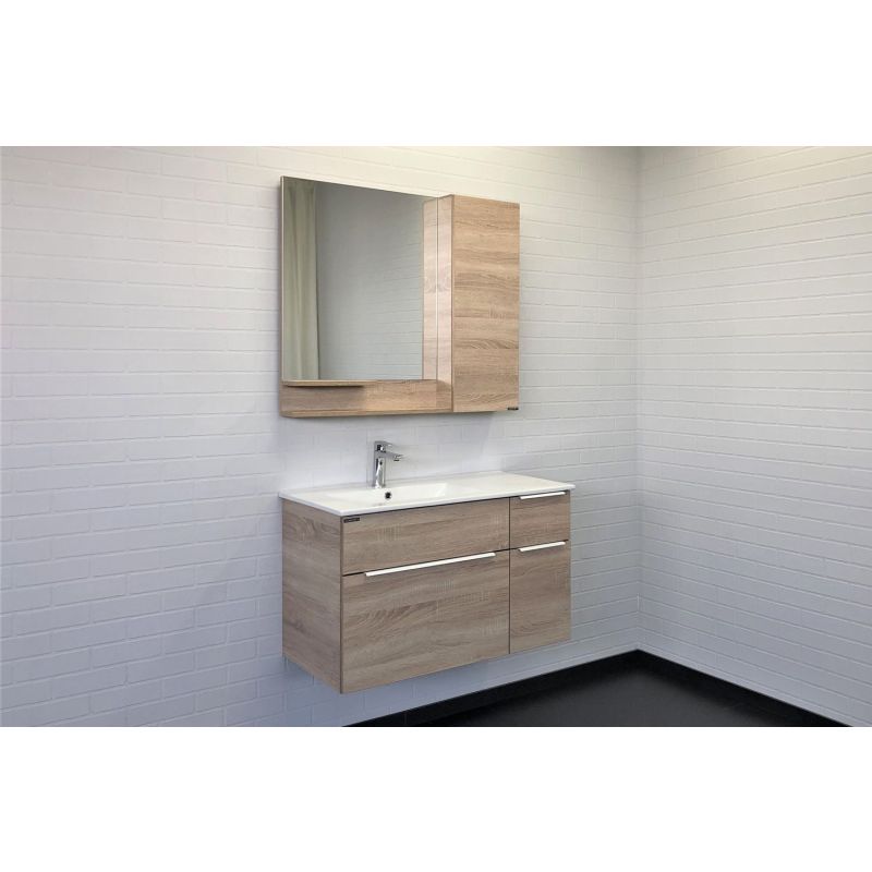 Тумба с раковиной Comforty Варна-90 00-00009919 дуб сонома с раковиной Comforty 9090EL