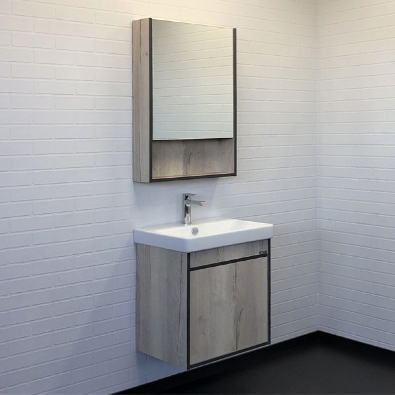 Тумба с раковиной Comforty Вена 55 00-00008928 дуб дымчатый с раковиной Адриана 55