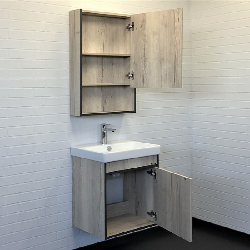 Тумба с раковиной Comforty Вена 55 00-00008928 дуб дымчатый с раковиной Адриана 55