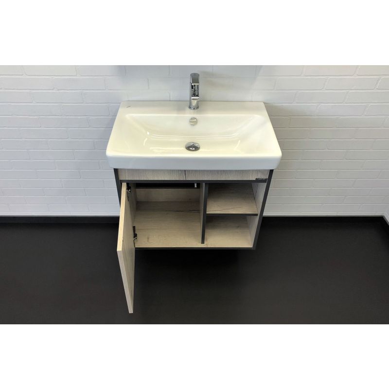 Тумба с раковиной Comforty Вена-70 00-00008929 дуб дымчатый с раковиной Адриана 70