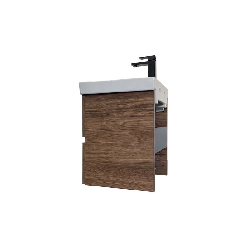 Тумба с раковиной Comforty Дартфорд-45 00-00013694 дуб тёмно-коричневый с раковиной Адриана 45