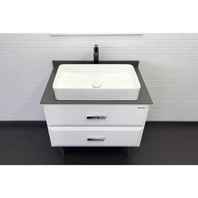 Тумба с раковиной Comforty Империя-80 00-00014817 белая с графитовой столешницей c раковиной Comforty 78189