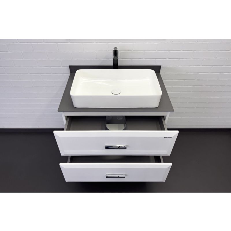 Тумба с раковиной Comforty Империя-80 00-00014817 белая с графитовой столешницей c раковиной Comforty 78189