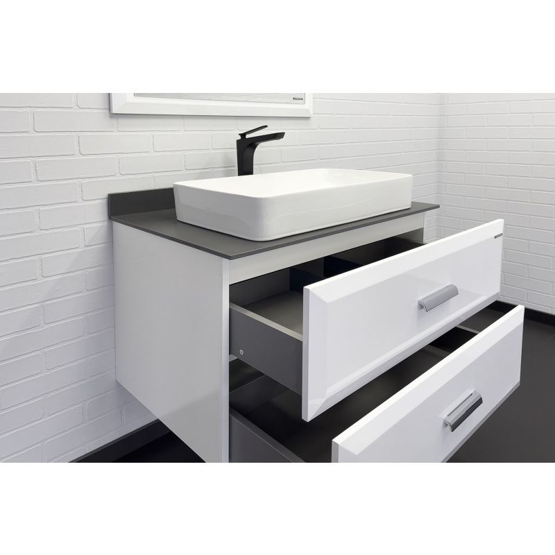 Тумба с раковиной Comforty Империя-80 00-00014817 белая с графитовой столешницей c раковиной Comforty 78189