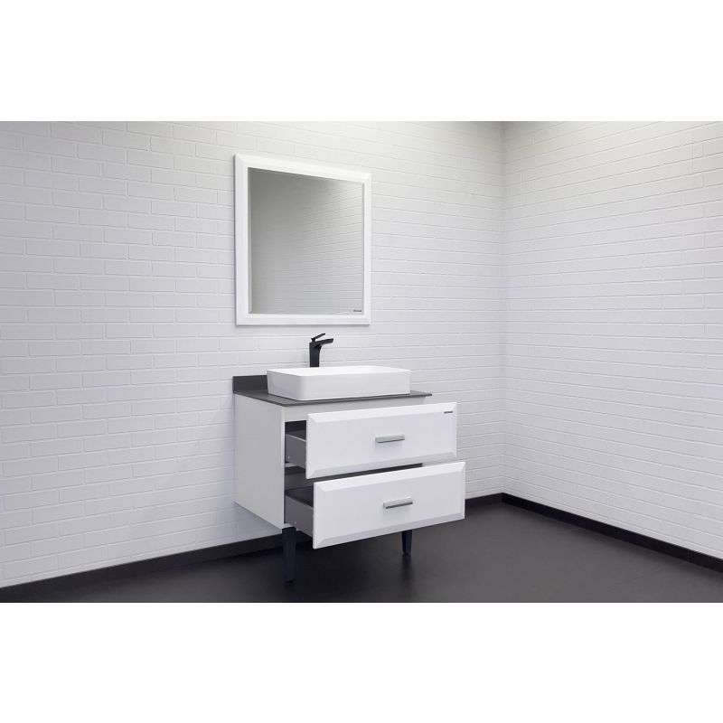 Тумба с раковиной Comforty Империя-80 00-00014817 белая с графитовой столешницей c раковиной Comforty 78189