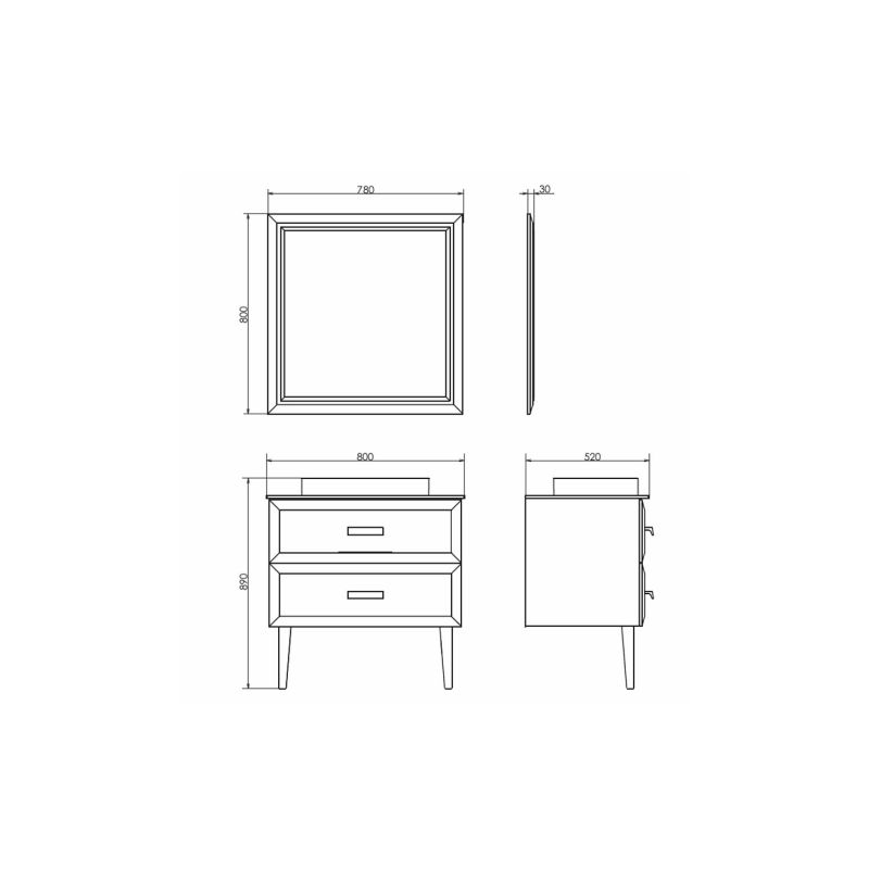 Тумба с раковиной Comforty Империя-80 00-00014817 белая с графитовой столешницей c раковиной Comforty 78189