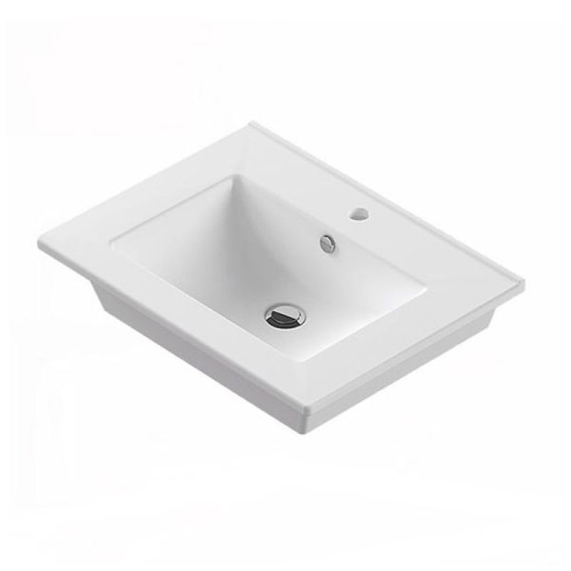 Тумба с раковиной Comforty Клеон 60Н 00-00002044 белый/дуб дымчатый с раковиной Quadro 60