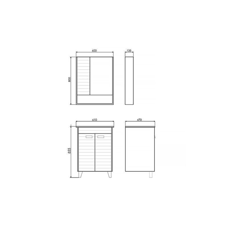 Тумба с раковиной Comforty Клеон 60Н 00-00002044 белый/дуб дымчатый с раковиной Quadro 60