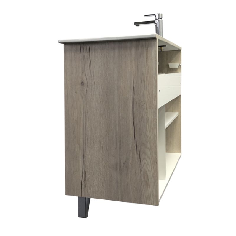 Тумба с раковиной Comforty Клеон-90Н 00-00004757 дуб дымчатый с раковиной Comforty 9090M