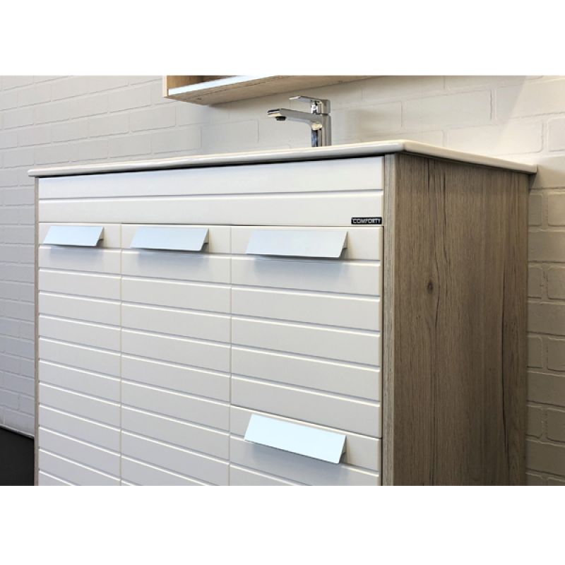 Тумба с раковиной Comforty Клеон-90Н 00-00004757 дуб дымчатый с раковиной Comforty 9090M