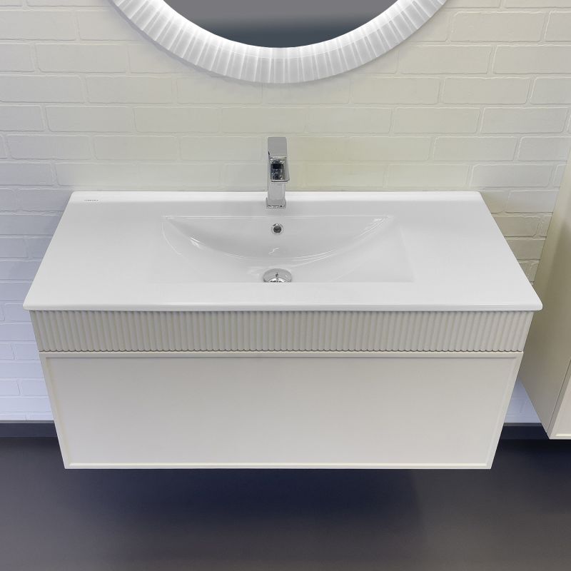 Тумба с раковиной Comforty Мадрид 100 00-00017880 серый шёлк с раковиной Comforty 100E