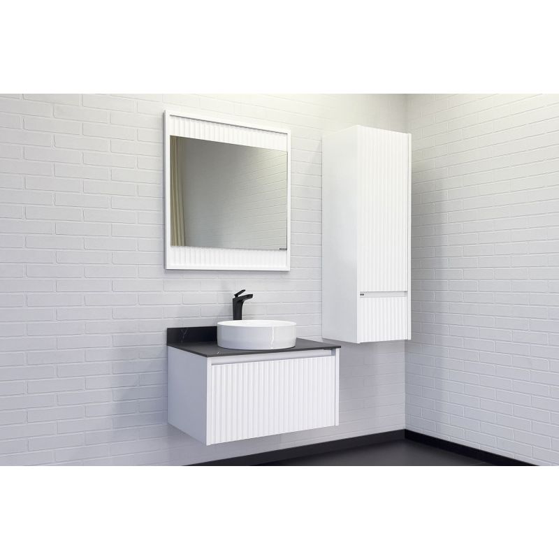 Тумба с раковиной Comforty Марсель-75 00-00012270 белая матовая со столешницей под черный мрамор c раковиной Comforty 9110