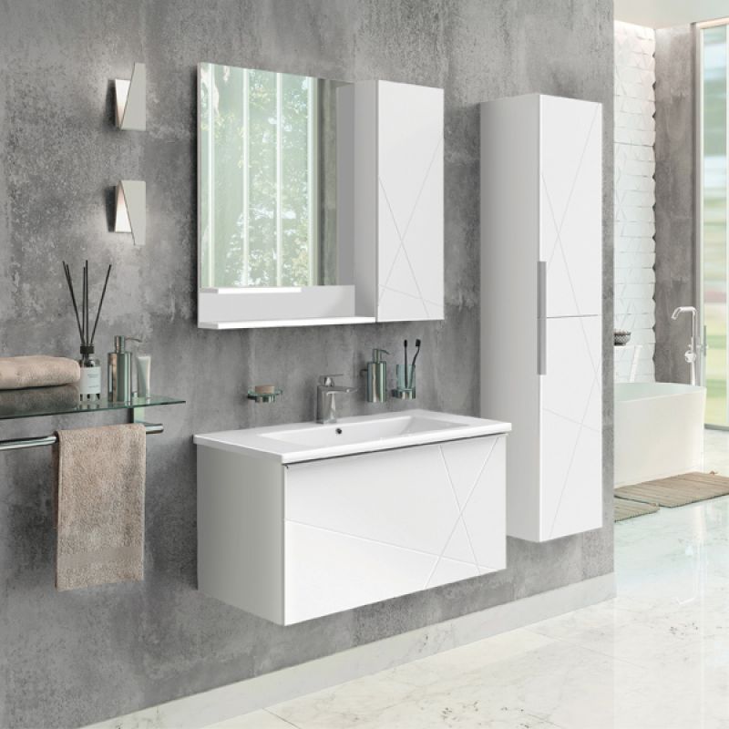 Тумба с раковиной Comforty Мерано 90 00-00010665 белый матовый с раковиной Quadro 90