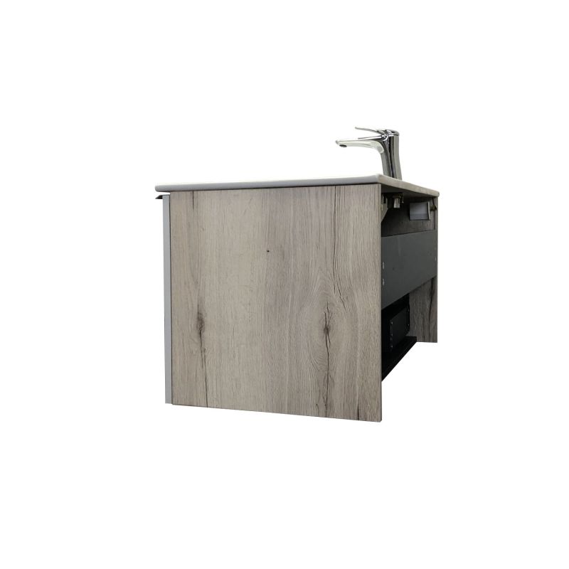 Тумба с раковиной Comforty Мерано 90 00-00008478 белый/дуб дымчатый с раковиной Quadro 90