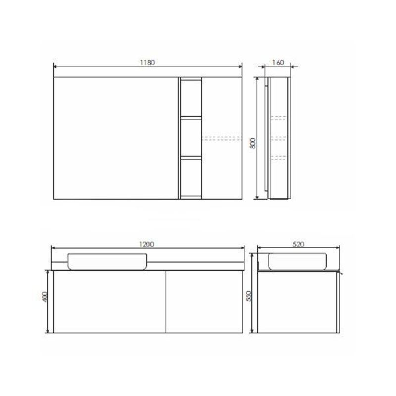Тумба с раковиной Comforty Милан-120 00-00014697 белая с графитовой столешницей с раковиной Comforty 78189