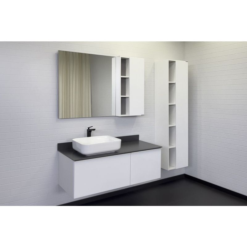 Тумба с раковиной Comforty Милан-120 00-00013784 белая с графитовой столешницей с раковиной Comforty T-Y9378