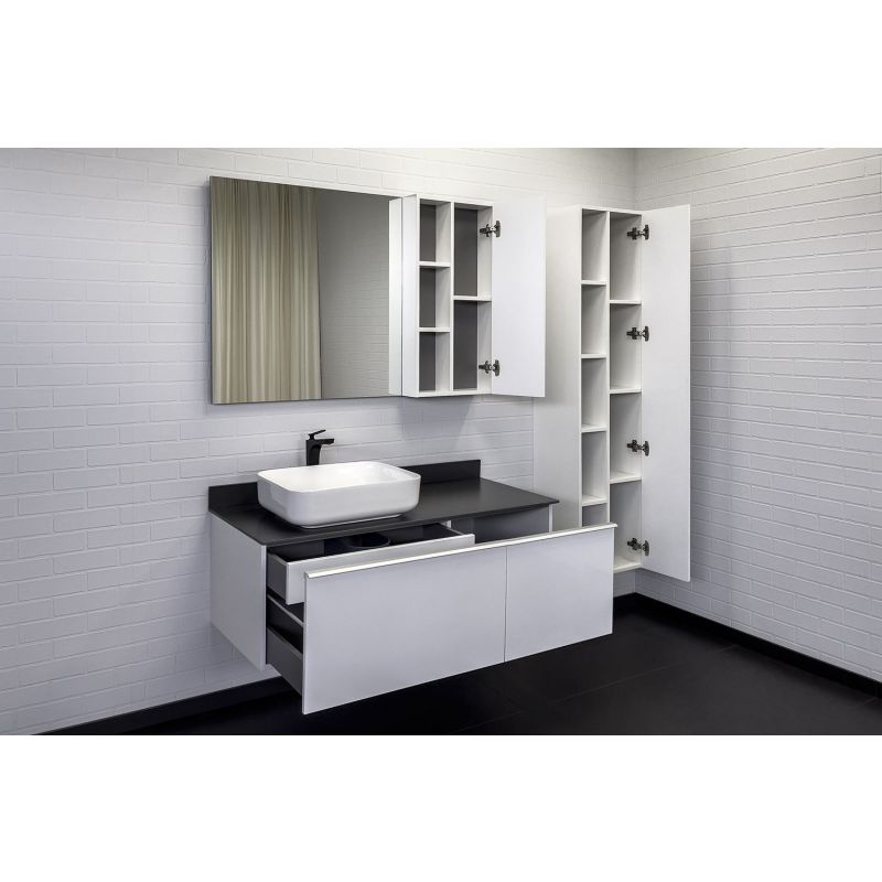 Тумба с раковиной Comforty Милан-120 00-00013784 белая с графитовой столешницей с раковиной Comforty T-Y9378