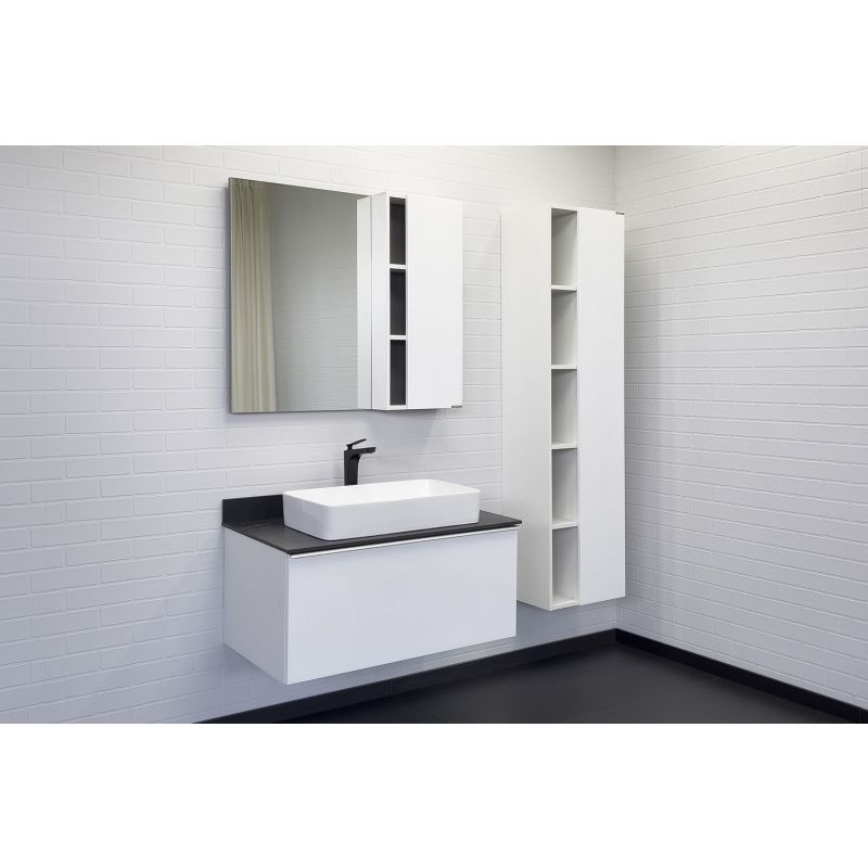 Тумба с раковиной Comforty Милан-90 00-00014007 белая со столешницей Калакатта Блэк с раковиной Comforty 78189