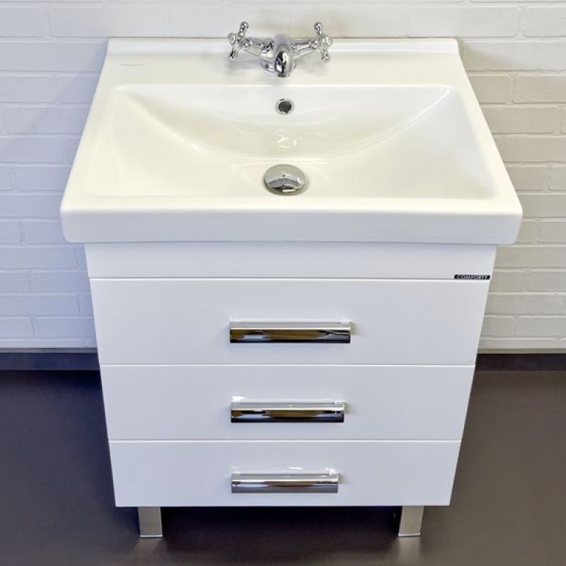 Тумба с раковиной Comforty Никосия 60Н 00-00011160 белый глянец с раковиной Fest 60