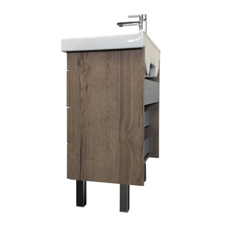 Тумба с раковиной Comforty Никосия 60Н 00-00008852 дуб темный с раковиной Fest 60 F01