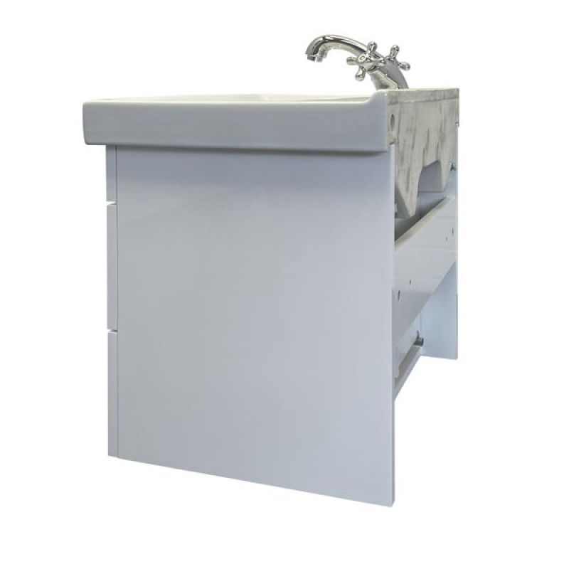 Тумба с раковиной Comforty Никосия 60П 00-00011161 белый глянец с раковиной Fest 60