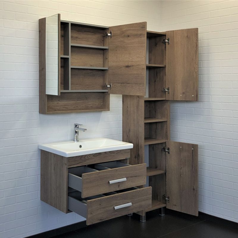 Тумба с раковиной Comforty Никосия 70П 00-00008855 дуб темный с раковиной Como 70