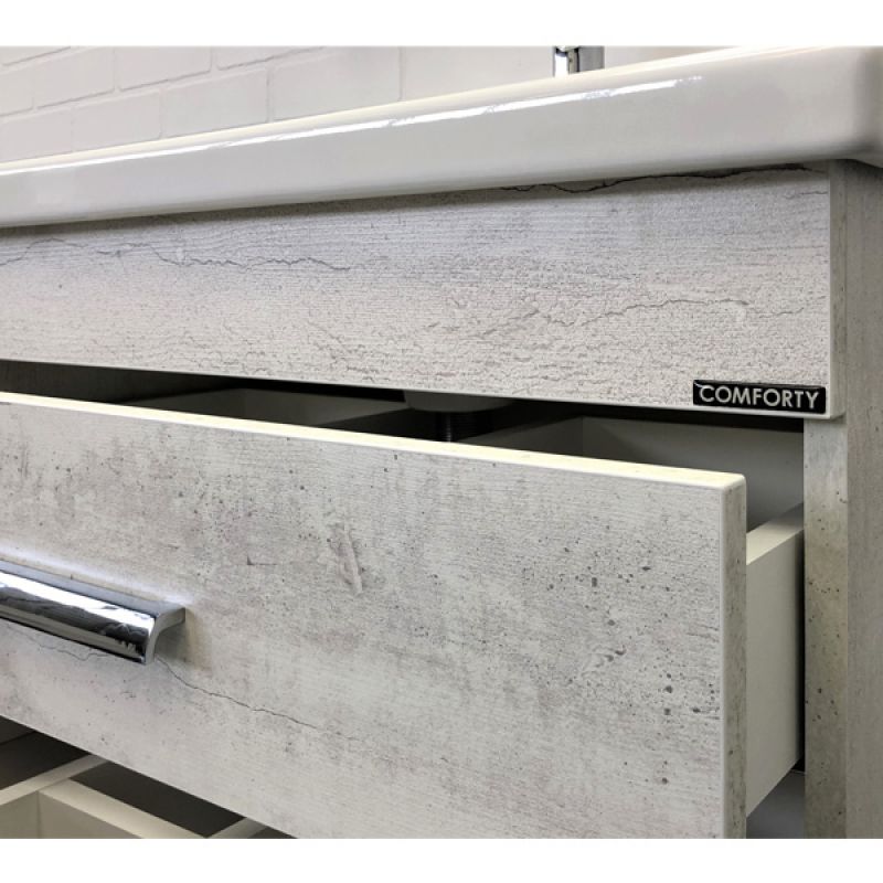 Тумба с раковиной Comforty Никосия-70Н 00-00005793 дуб белый с раковиной COMO 70