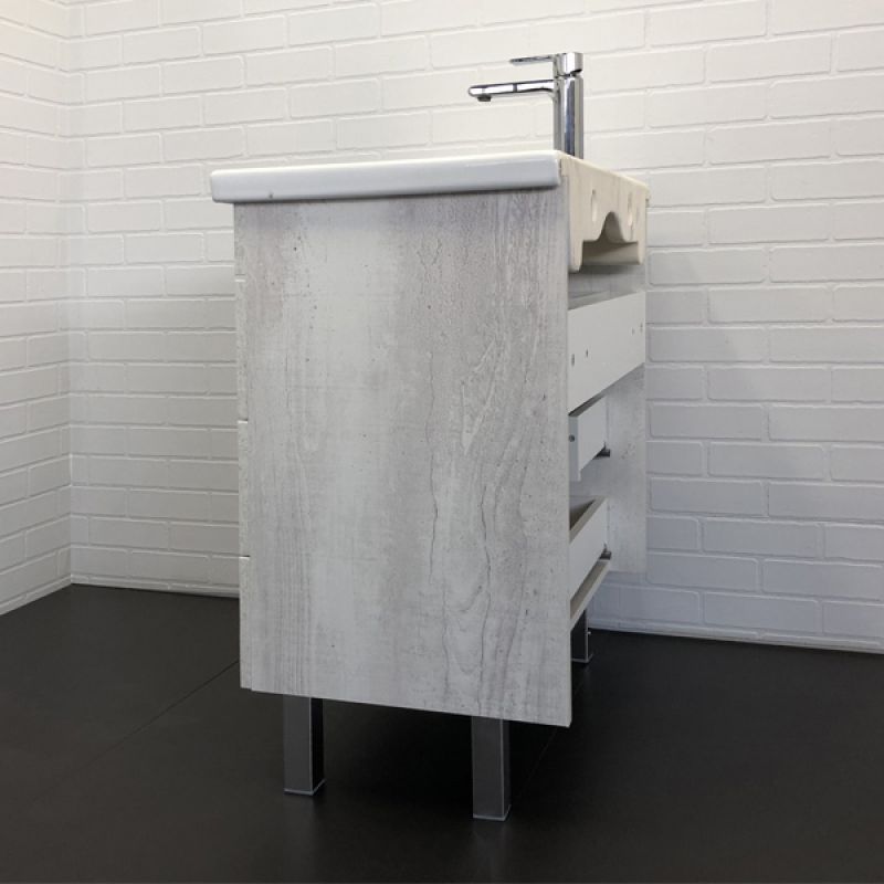 Тумба с раковиной Comforty Никосия-70Н 00-00005793 дуб белый с раковиной COMO 70