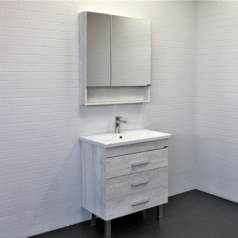 Тумба с раковиной Comforty Никосия-70Н 00-00005793 дуб белый с раковиной COMO 70