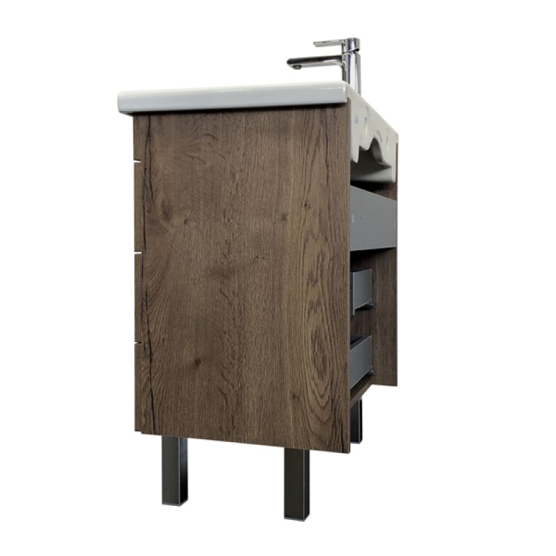 Тумба с раковиной Comforty Никосия-70Н 00-00008854 дуб темный с раковиной Como 70