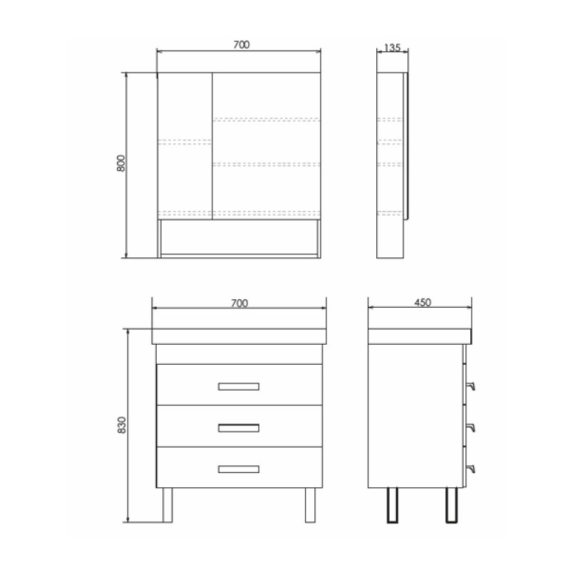 Тумба с раковиной Comforty Никосия-70Н 00-00008854 дуб темный с раковиной Como 70