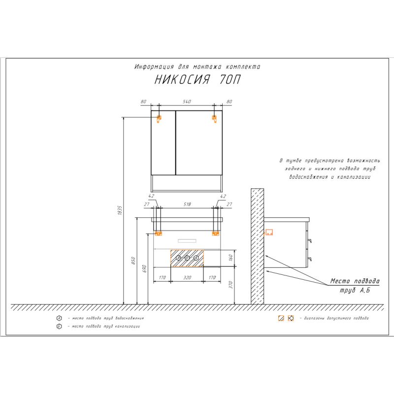Тумба с раковиной Comforty Никосия-70П 00-00005792 дуб белый с раковиной COMO 70