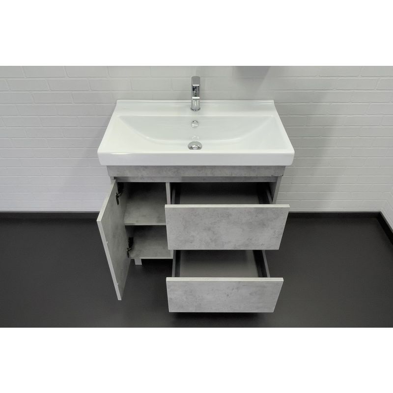 Тумба с раковиной Comforty Осло-80Н 00-00012959 бетон светлый с раковиной Fest 80 F01