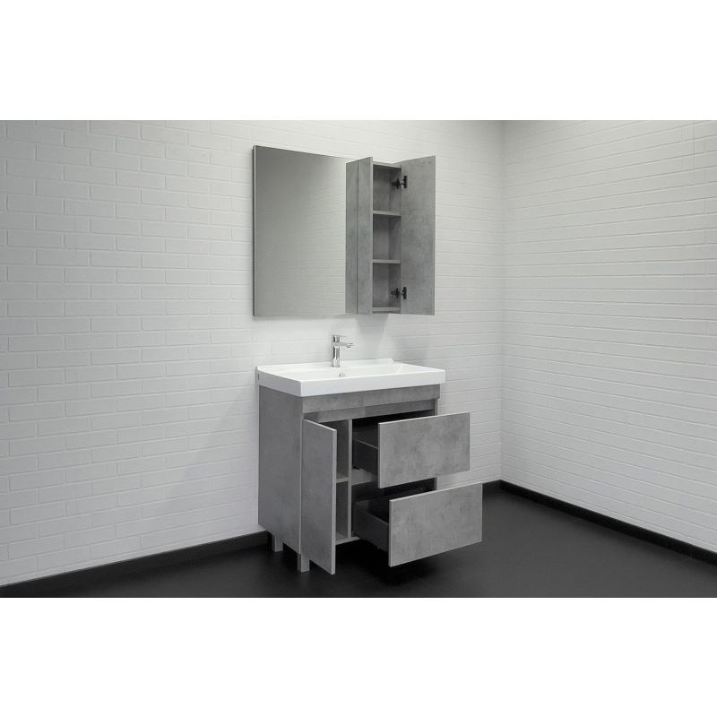 Тумба с раковиной Comforty Осло-80Н 00-00012959 бетон светлый с раковиной Fest 80 F01
