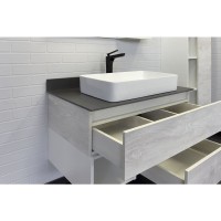 Тумба с раковиной Comforty Прага-90 00-00014425 дуб белый с графитовой столешницей с Comforty 78189