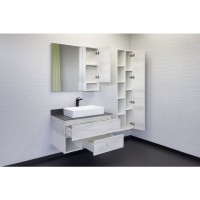 Тумба с раковиной Comforty Прага-90 00-00014425 дуб белый с графитовой столешницей с Comforty 78189