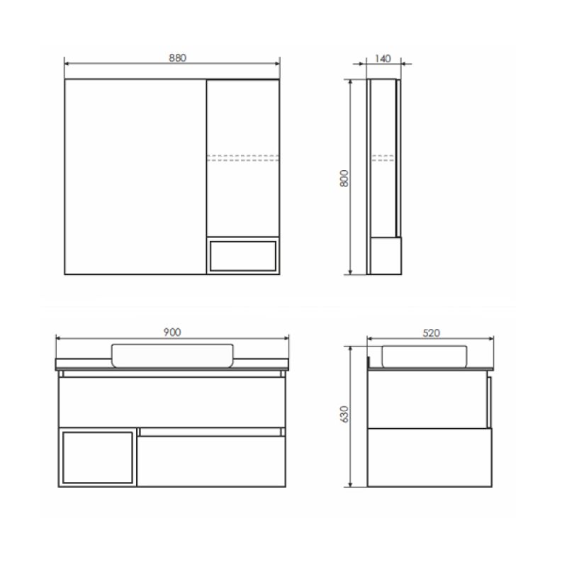 Тумба с раковиной Comforty Прага-90 00-00014425 дуб белый с графитовой столешницей с Comforty 78189
