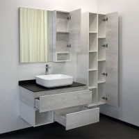 Тумба с раковиной Comforty Прага-90 00-00014424 дуб белый с графитовой столешницей с раковиной Comforty T-Y9378