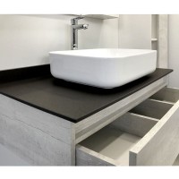 Тумба с раковиной Comforty Прага-90 00-00014424 дуб белый с графитовой столешницей с раковиной Comforty T-Y9378