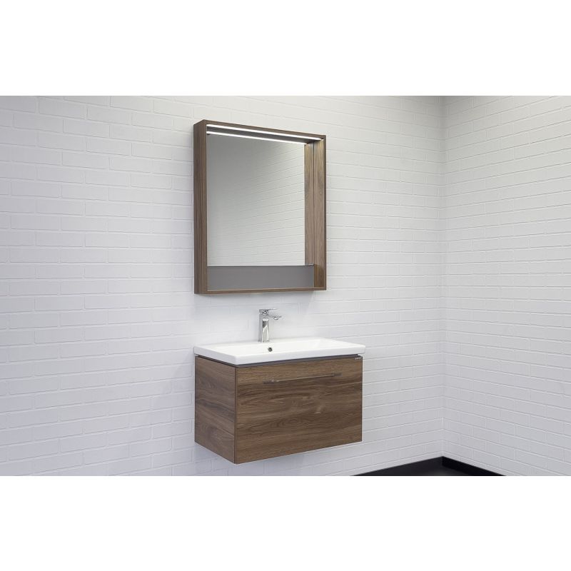 Тумба с раковиной Comforty "Томари-70" 00-00001279 дуб тёмно-коричневый с раковиной Como 70