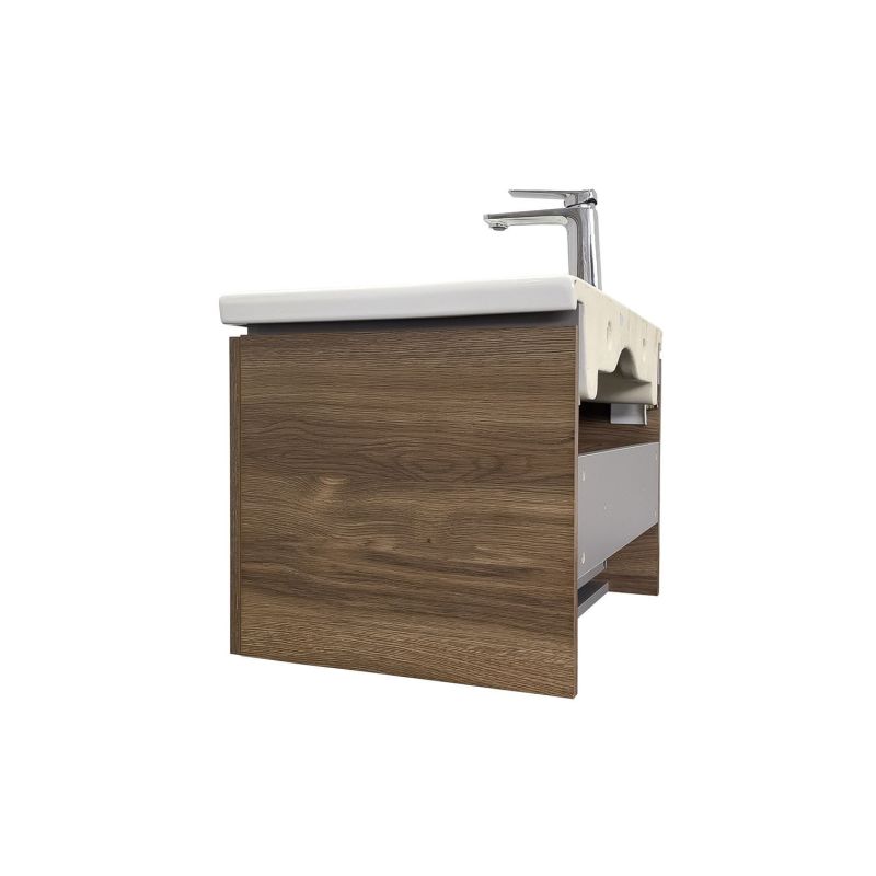 Тумба с раковиной Comforty "Томари-70" 00-00001279 дуб тёмно-коричневый с раковиной Como 70
