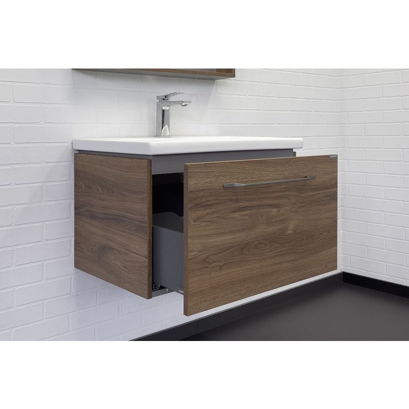 Тумба с раковиной Comforty "Томари-70" 00-00001279 дуб тёмно-коричневый с раковиной Como 70