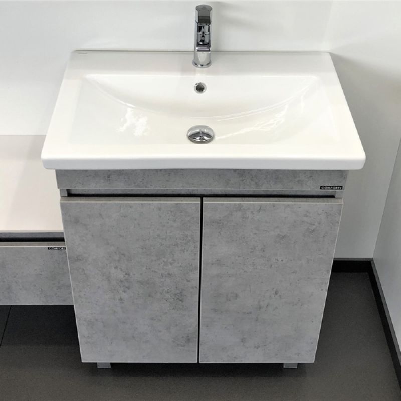 Тумба с раковиной напольная Comforty "Осло-70НД" 00-00006117 бетон светлый с раковиной COMO 70