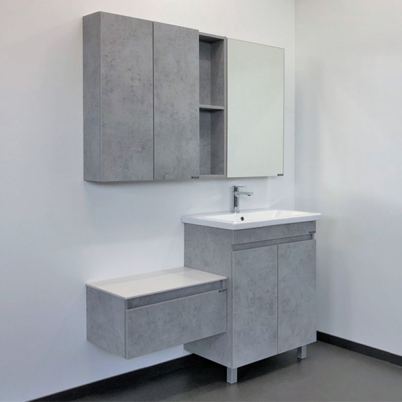 Тумба с раковиной напольная Comforty "Осло-70НД" 00-00006117 бетон светлый с раковиной COMO 70