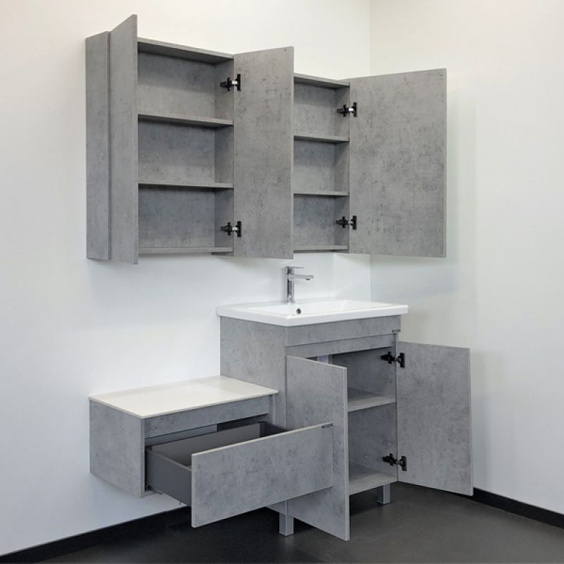 Тумба с раковиной напольная Comforty "Осло-70НД" 00-00006117 бетон светлый с раковиной COMO 70