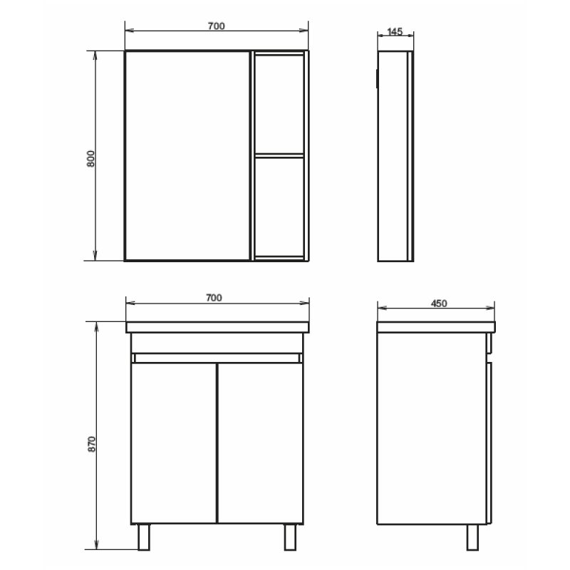 Тумба с раковиной напольная Comforty "Осло-70НД" 00-00006117 бетон светлый с раковиной COMO 70