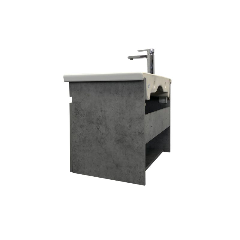 Тумба с раковиной подвесная Comforty "Осло-70ПД" 00-00006118 бетон светлый с раковиной COMO 70