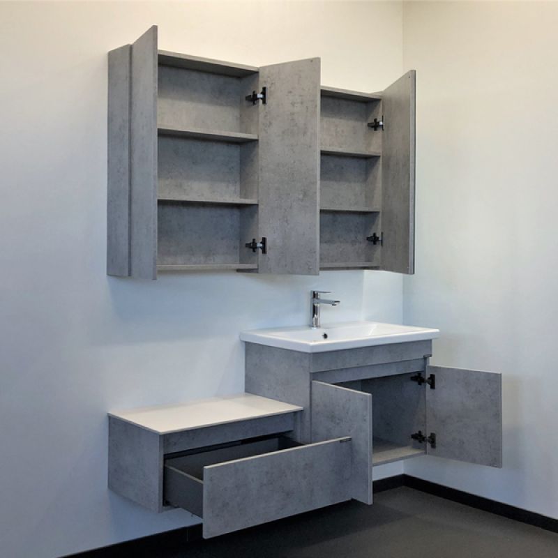 Тумба с раковиной подвесная Comforty "Осло-70ПД" 00-00006118 бетон светлый с раковиной COMO 70