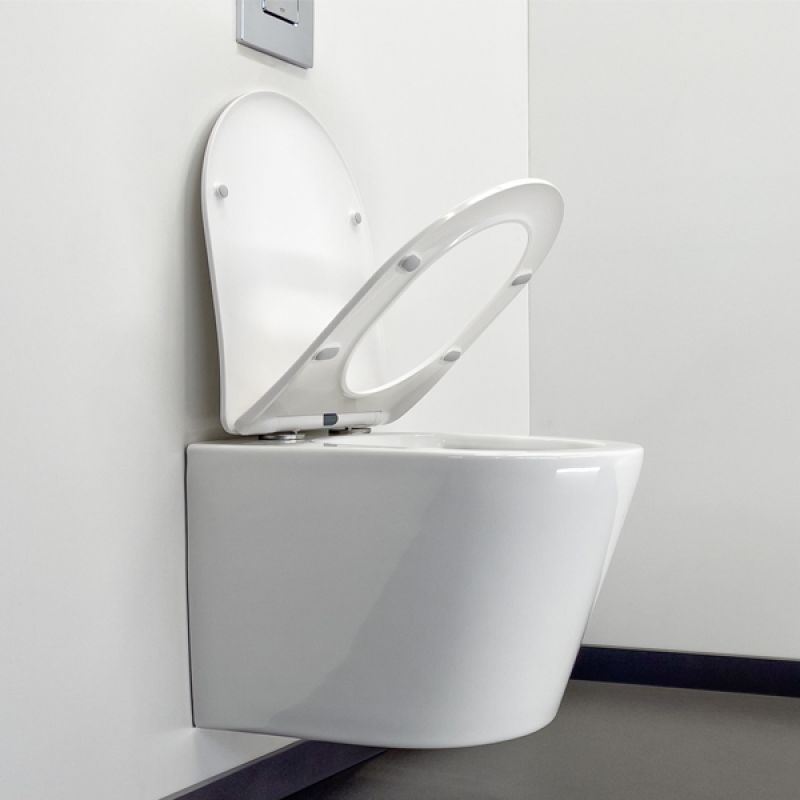 Подвесной унитаз Comforty безободковый, с быстросъёмным сиденьем из дюропласта SoftClose, белый, 00-00007646